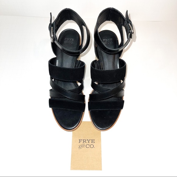 Frye and Co mixed strap heel - Picture 4 of 5